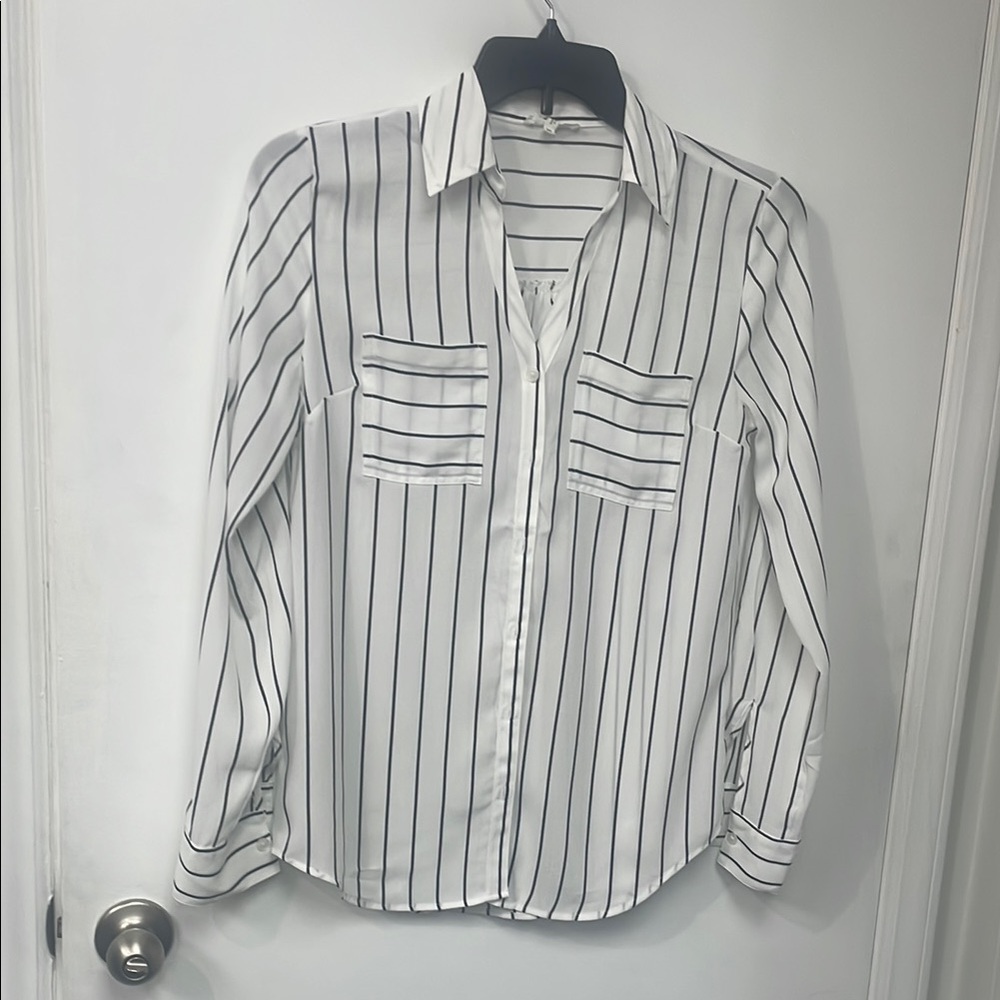 Striped White and Black Women's Top Maurice’s